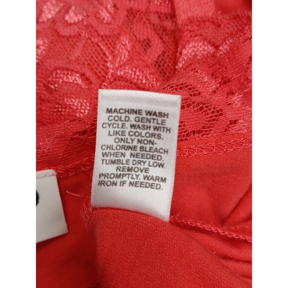 Cato Red Stretch Spaghetti Strap Top Lace Trim Plus Sz 22 - Picture 7 of 7